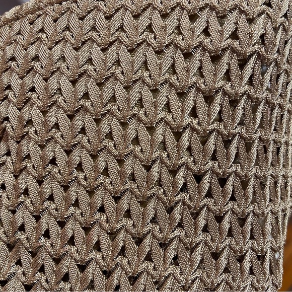 Lady Dorby Vintage Gold Knit Top Button Front Size L/XL Leaf Buttons Retro 80s - Picture 4 of 16